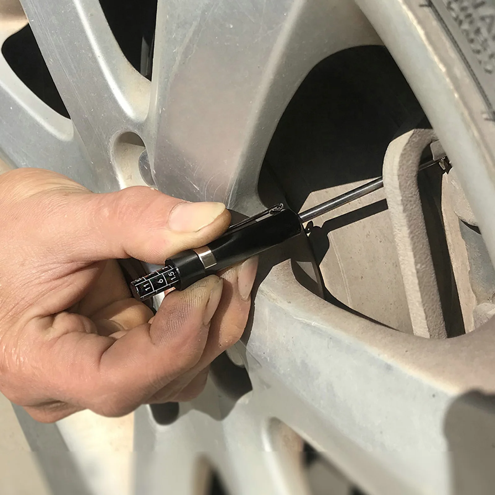 Ferramenta de detecção de pastilha de freio, medidor de espessura, caneta de medição, régua de profundidade do piso, reparo automotivo, prático, segurança de condução