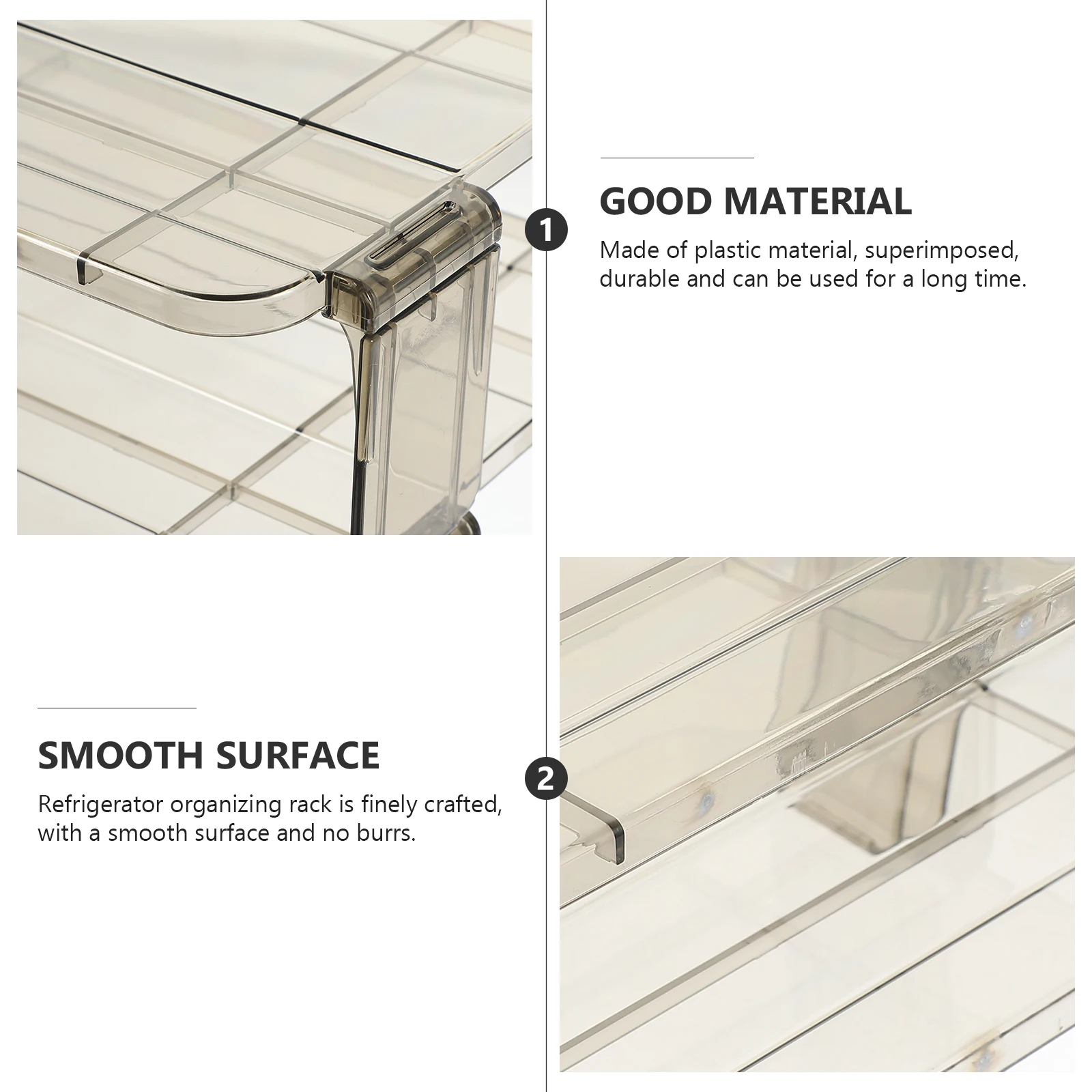 

2pcs Fridge Storage Rack Plastic Organizer For Kitchen Pantry Cupboard Counter Shelf Home Storage Solution