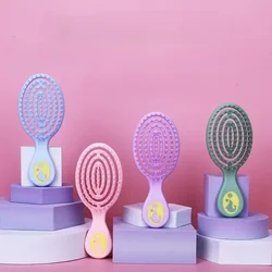 Small Children Hollow Hair Brush Cute Mini Airbag Comb Girls Scalp Massage Hair Brush Anti-static Smooth Hair Comb Styling Comb