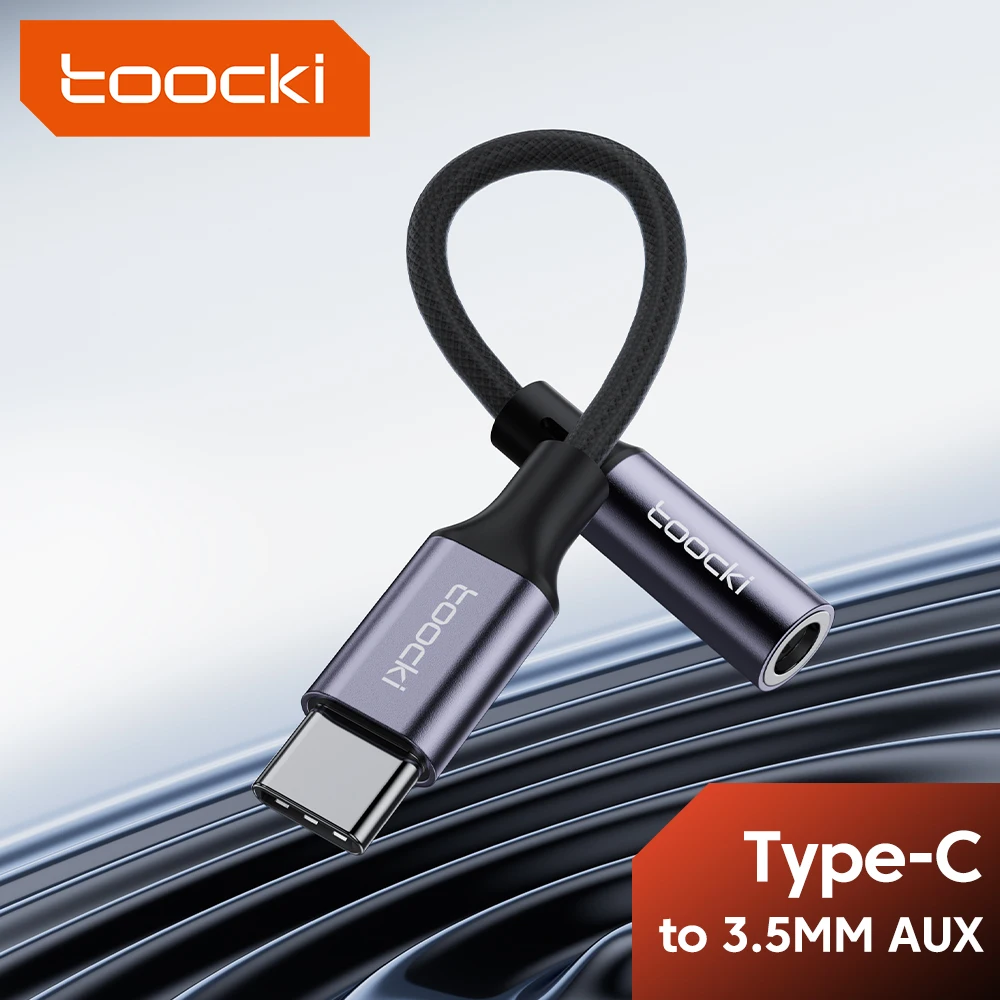 Toocki Type C ~ 3.5mm 이어폰 오디오 케이블 헤드폰 어댑터 USB C ~ 3.5mm 잭 오디오 AUX 케이블, 샤오미 13 화웨이 삼성용