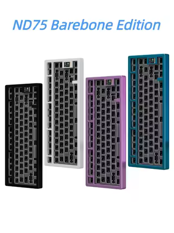 Chilkey ND75 Keyboard Barebone Kit, Aluminium Wireless Mechanical Custom Gaming Keyboards Barebone Edition Kit