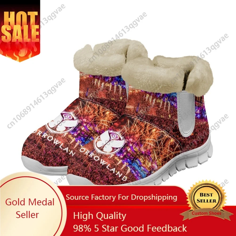 

Tomorrowland Flag Music Festival Snow Boots Mens Womens Teenager Shoes Keep Warm High Quality Couple Sports Custom Made Sneakers