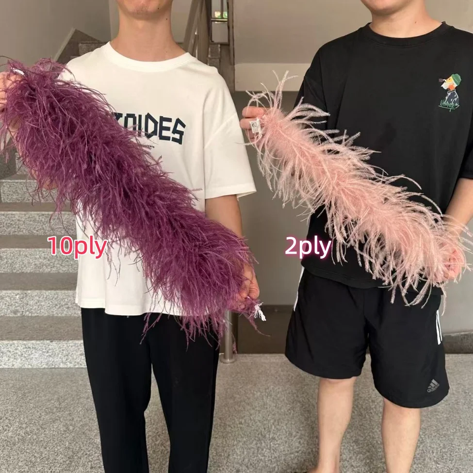 50cm Ostrich Feather Boa 2 6 8 10 12 Ply Fluffy Natural Ostrich Feather Trim for Wedding Party Costume Sewing Stage Performance