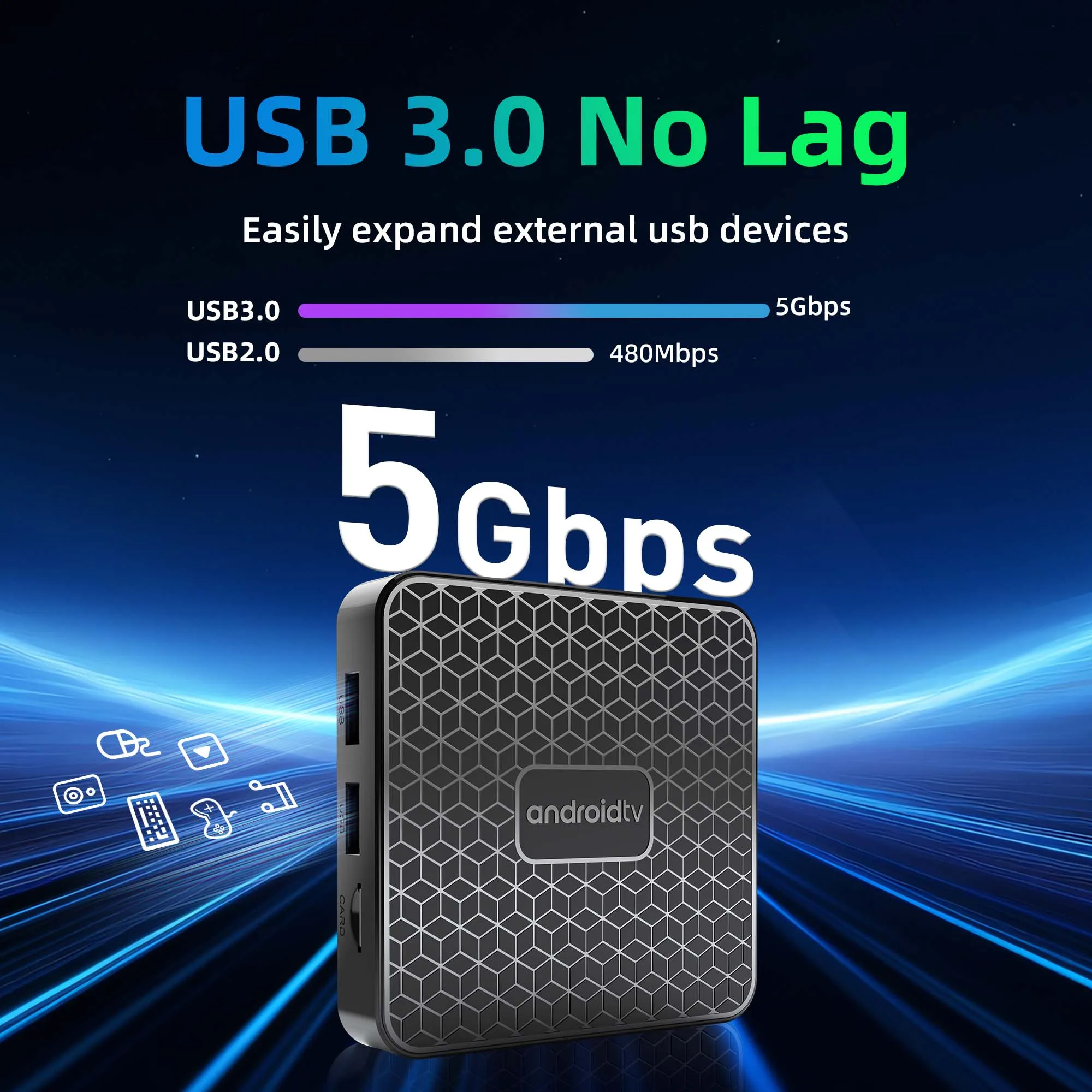Android 14 TV Box RK3518 رباعي النواة Cortex-A53 Netflix 4GB 32GB 64GB 8K @ 60 هرتز USB3.0 WIFI6 جهاز فك التشفير الصوتي الذكي مشغل الوسائط