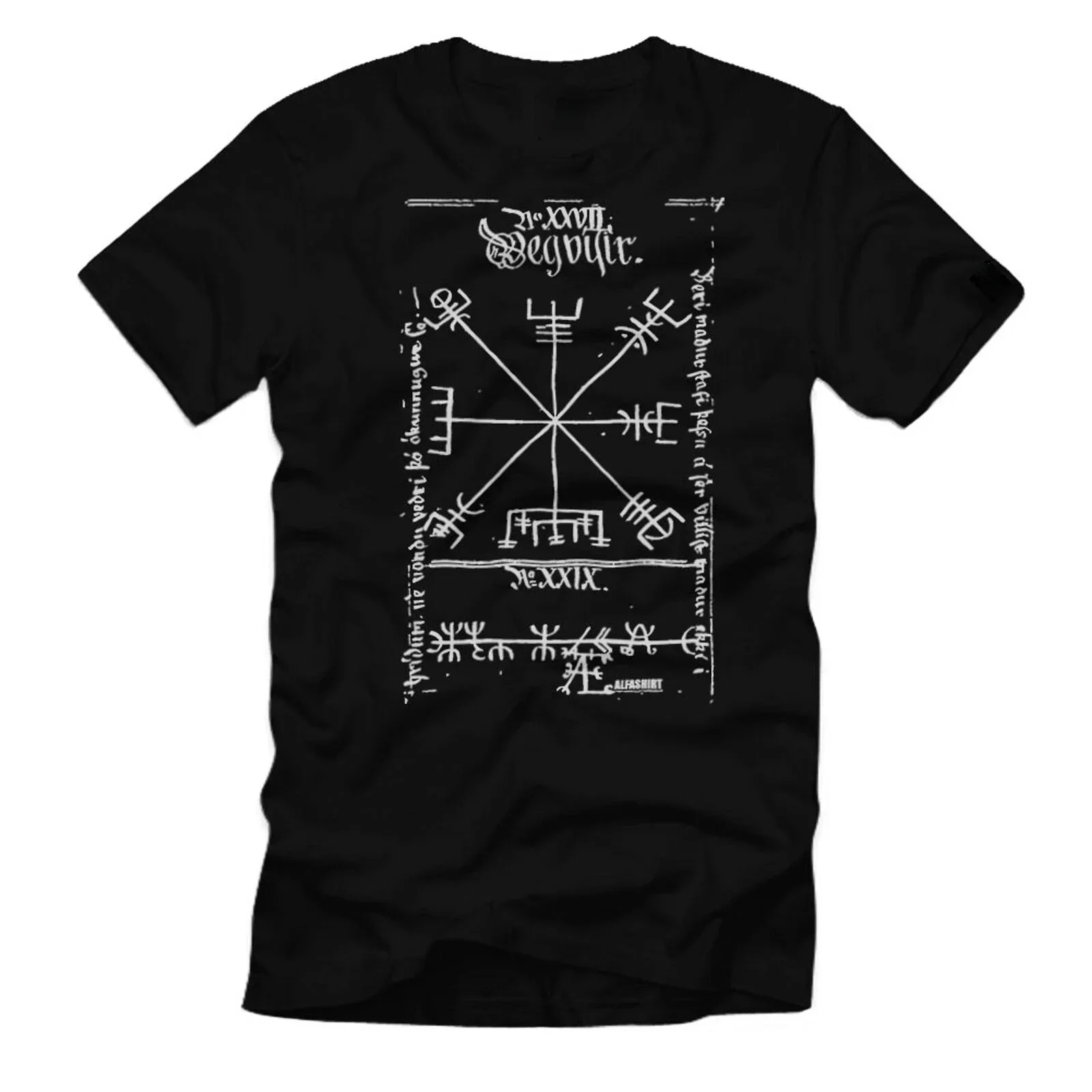 

Compass Vegvisir Rune Tribute Mercy Manuscript T-Shirt 100% Cotton O-Neck Summer Short Sleeve Casual Mens T-shirt