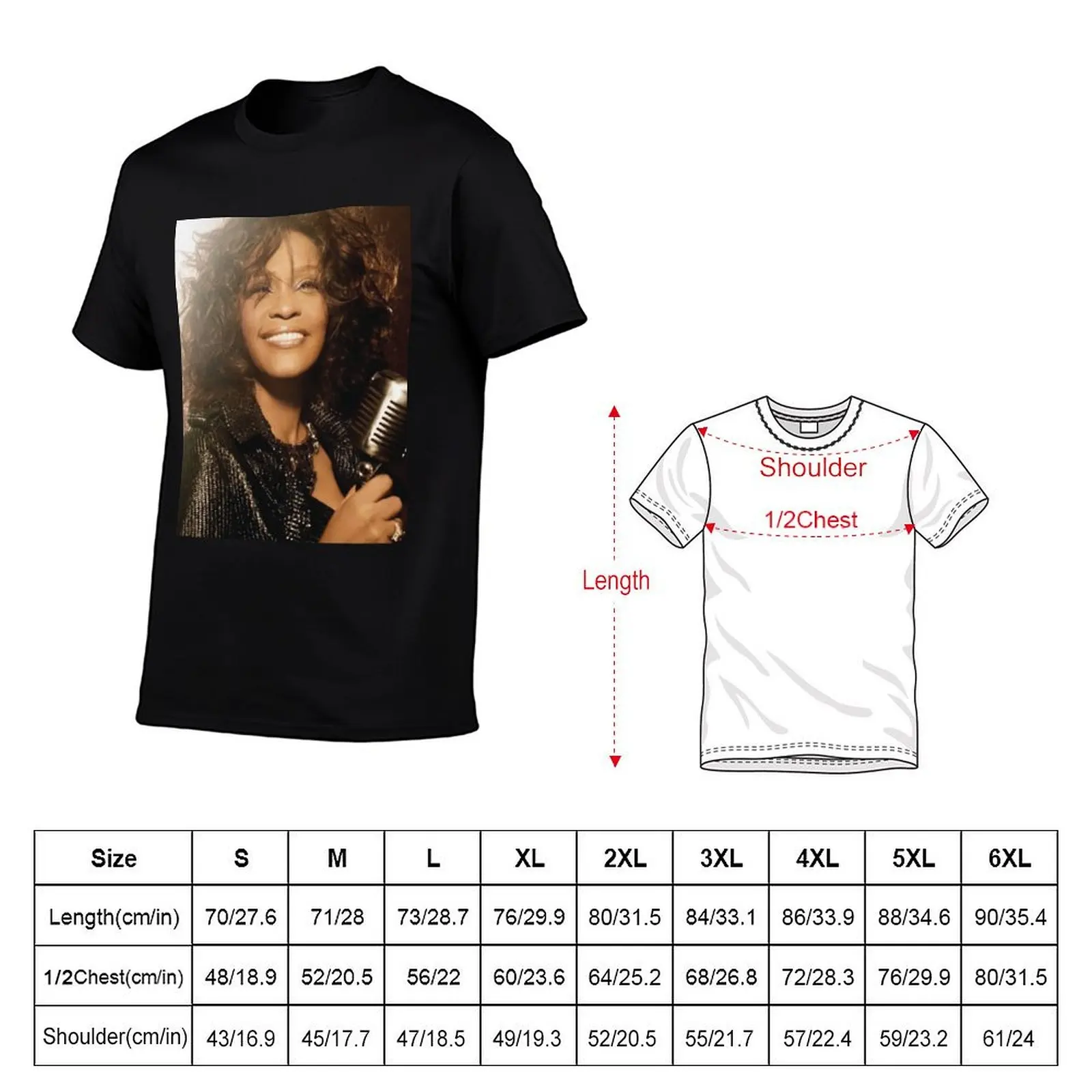 Vintage Whitney Houston Classic T-Shirt Fashion Casual Short Sleeve T-Shirt