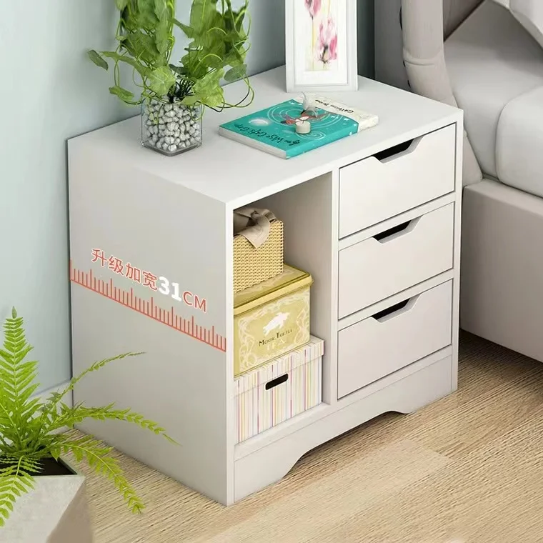 YQ FOREVER Home Furniture Bedroom Small Modern Nightstand Night Stand, Wooden Bedside Table with Drawers for Bedroom