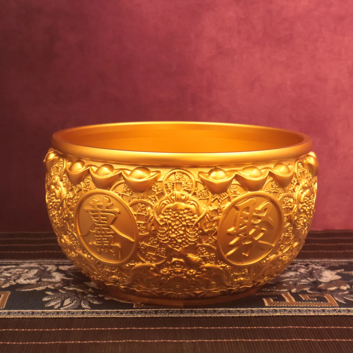 DSA brass golden toad ingot cornucopia cornucopia bowl ornament opening gift home entrance front desk ornament
