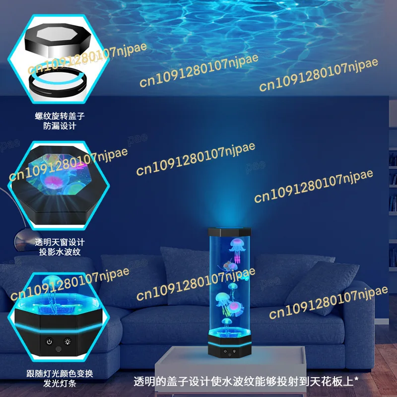 مصنع الجملة خزان الأسماك الإسقاط قنديل البحر مصباح LED عبر الحدود الإبداعية غرفة نوم لمبة مكتب USB ضوء الليل الصغيرة #3