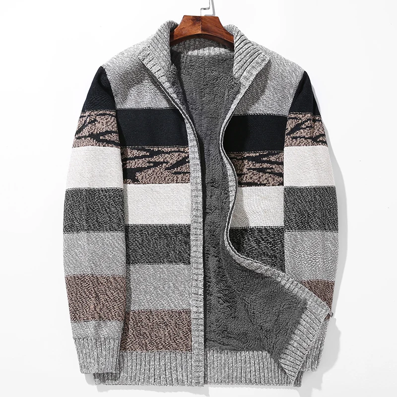 

ICPANS Plus Size L-6XL Winter Sweaters Male Lamb Cashmere Cardigans Men Cotton Polyester Coat Thicken Warm Cardigan Male 2019