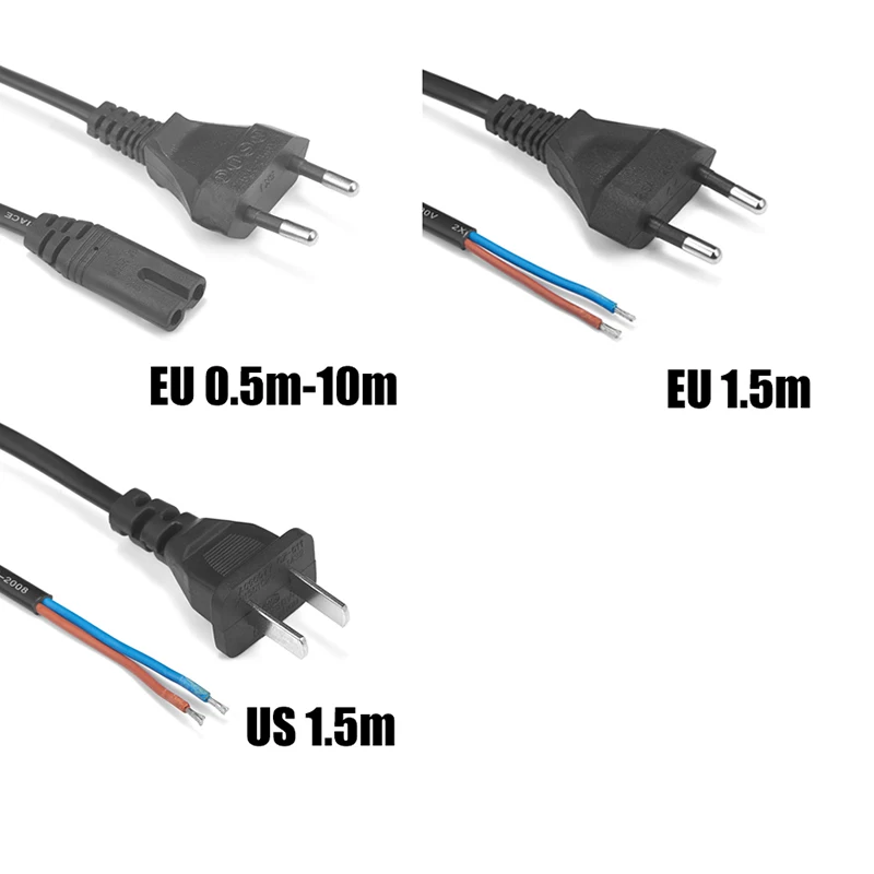 Power Extension Cable IEC320 C7 1.5m 220V Pigtail Cable US EU Plug Power Supply Cord For CD Player Radio Speaker Xbox One S