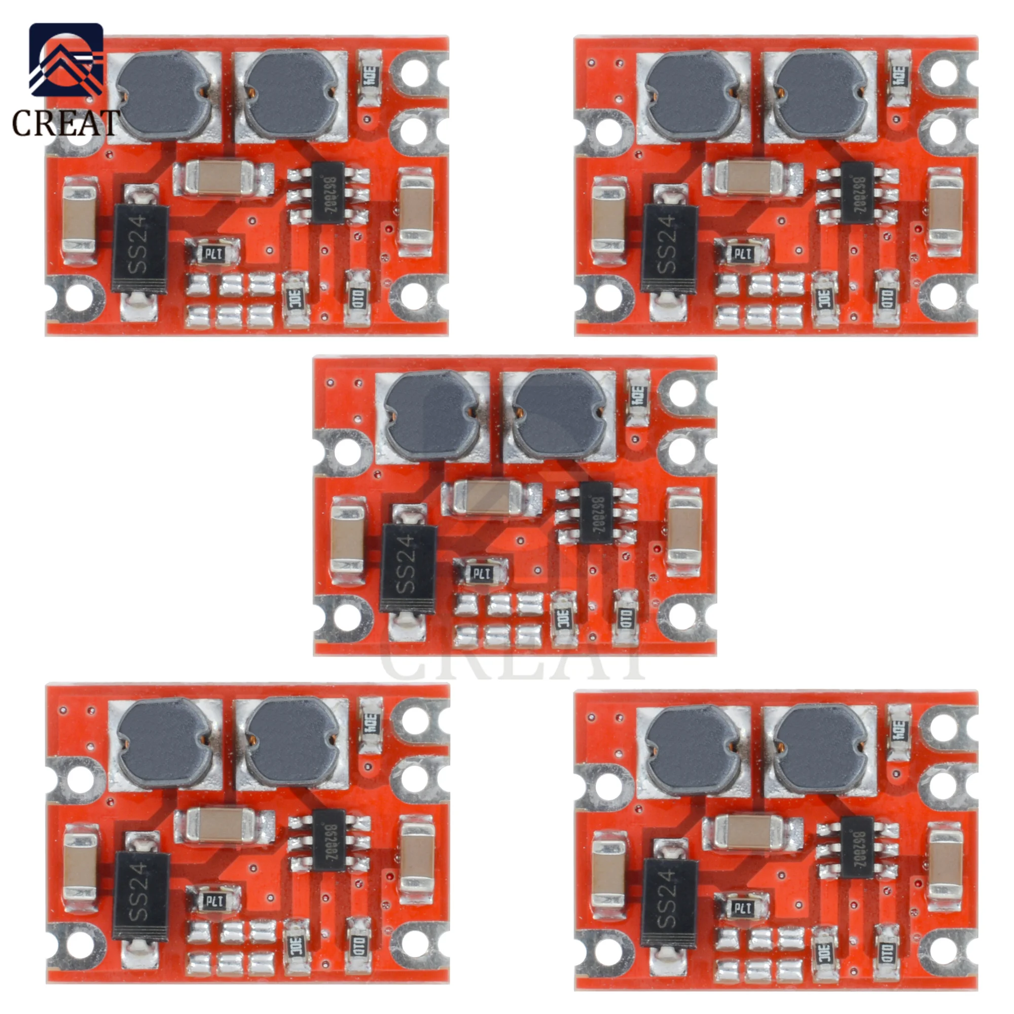 5PC S09 DC-DC Automatic Buck Boost Power Module Step Up and Down Board Input 3-15V Output 3.3V/5V/4.2V/9V/12V Electronic DIY PCB