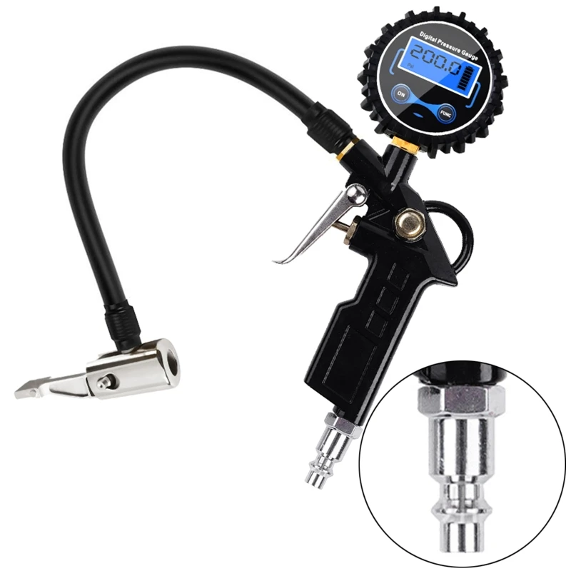 2024 New Durable Tire Pressure Gauge Air Compressor Accessory 0.1 PSI Display Resolution