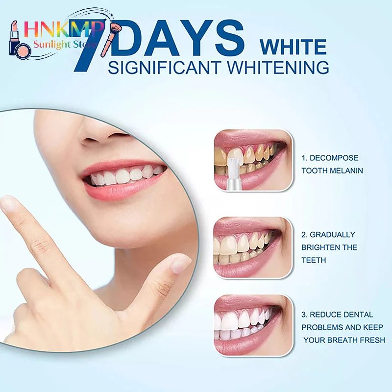 3ml Portable Brightening Teeth Whitening Pen, Fast Remove Coffee Tea Plaque Stains Professional Oral Cleaning Whitening Gel Tool