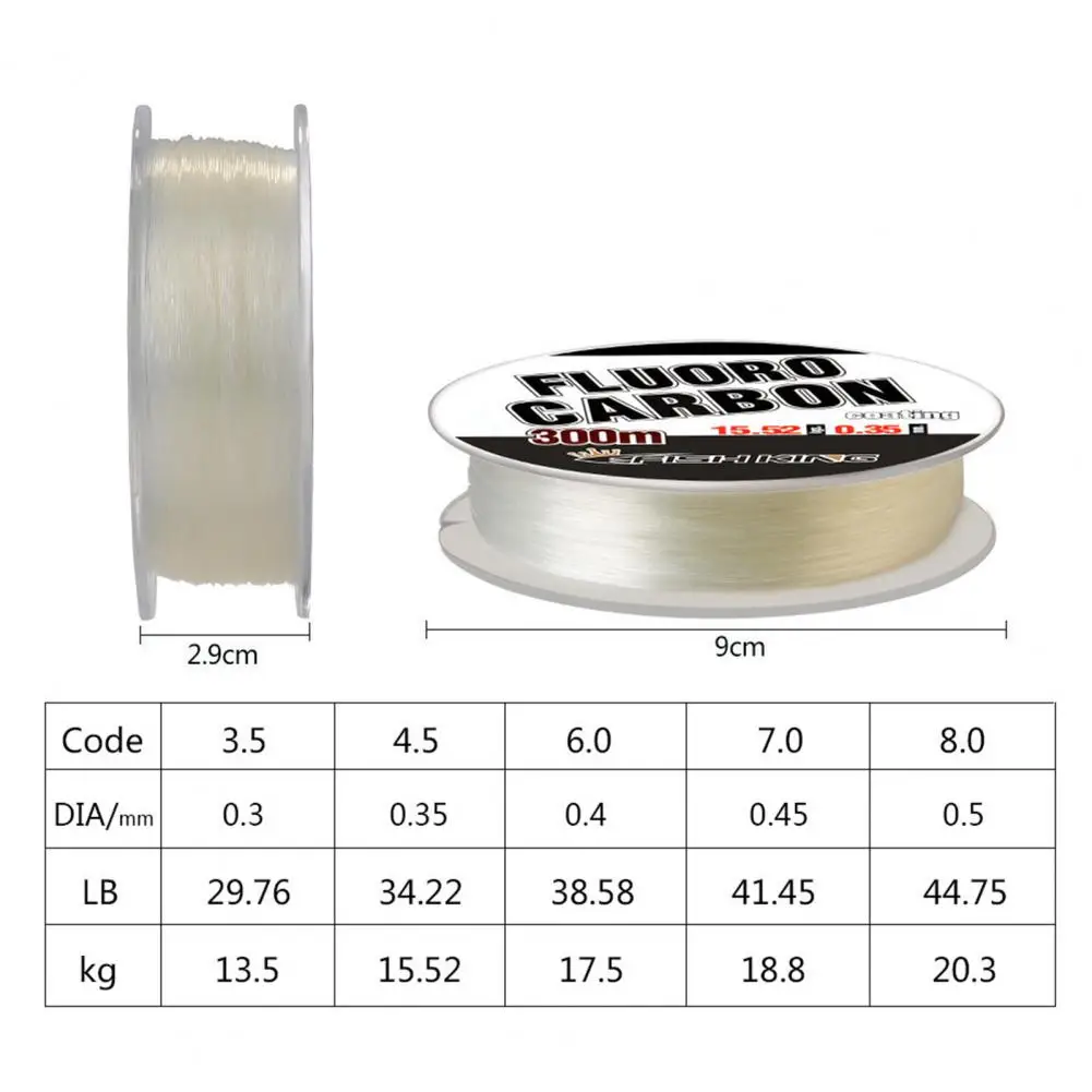 300m lenza 0.30/0.35/0.40/0.45/0.5mm Fluorocarbon lenza monofilamento Nylon filo forte rivestimento in fibra pesca a mosca