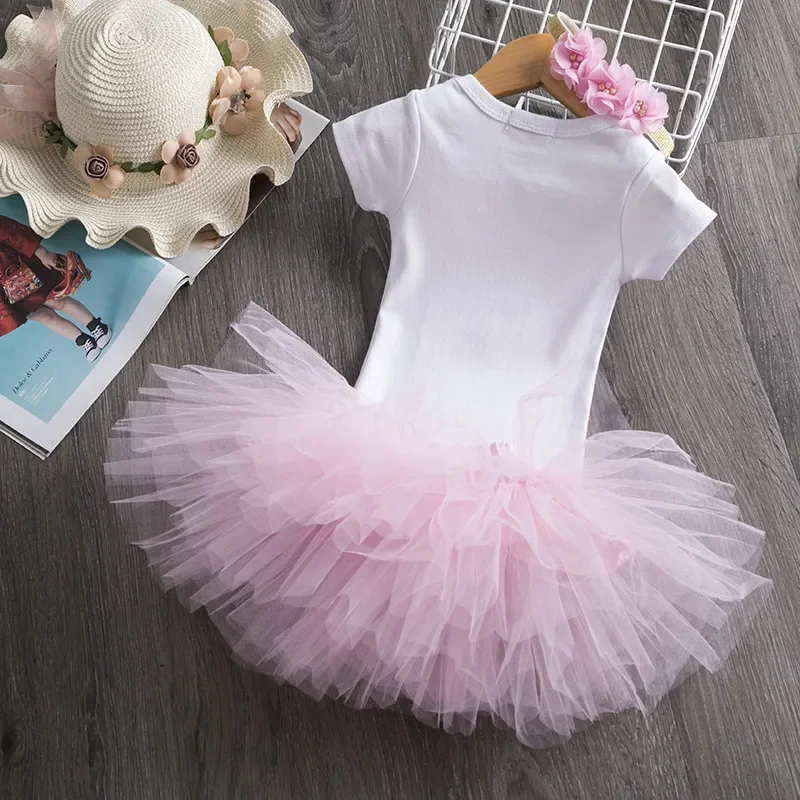 Baby Girl Dress Toddler Girls 1st Unicorn Birthday Party Dress Newborn Infant Christening Princess Gown Dress for 12M Girls