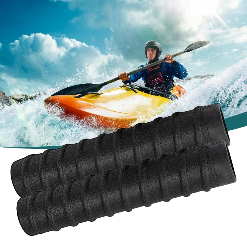 2Pcs Canoes Handle Wrap Cover NonSlip Rubber Kayak Paddles Grip Protector Comfortable Boats Paddle Grip Easy to Use