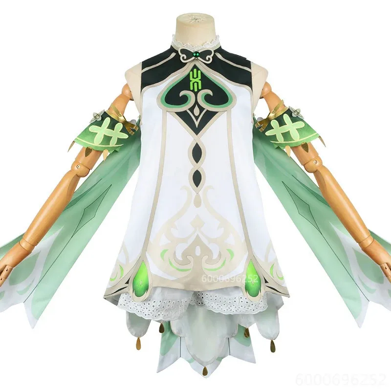 Genshin Impact Nahida Lesser Lord Kusanali disfraz de Cosplay con peluca y vestido para Halloween y traje de fiesta para mujer gran oferta