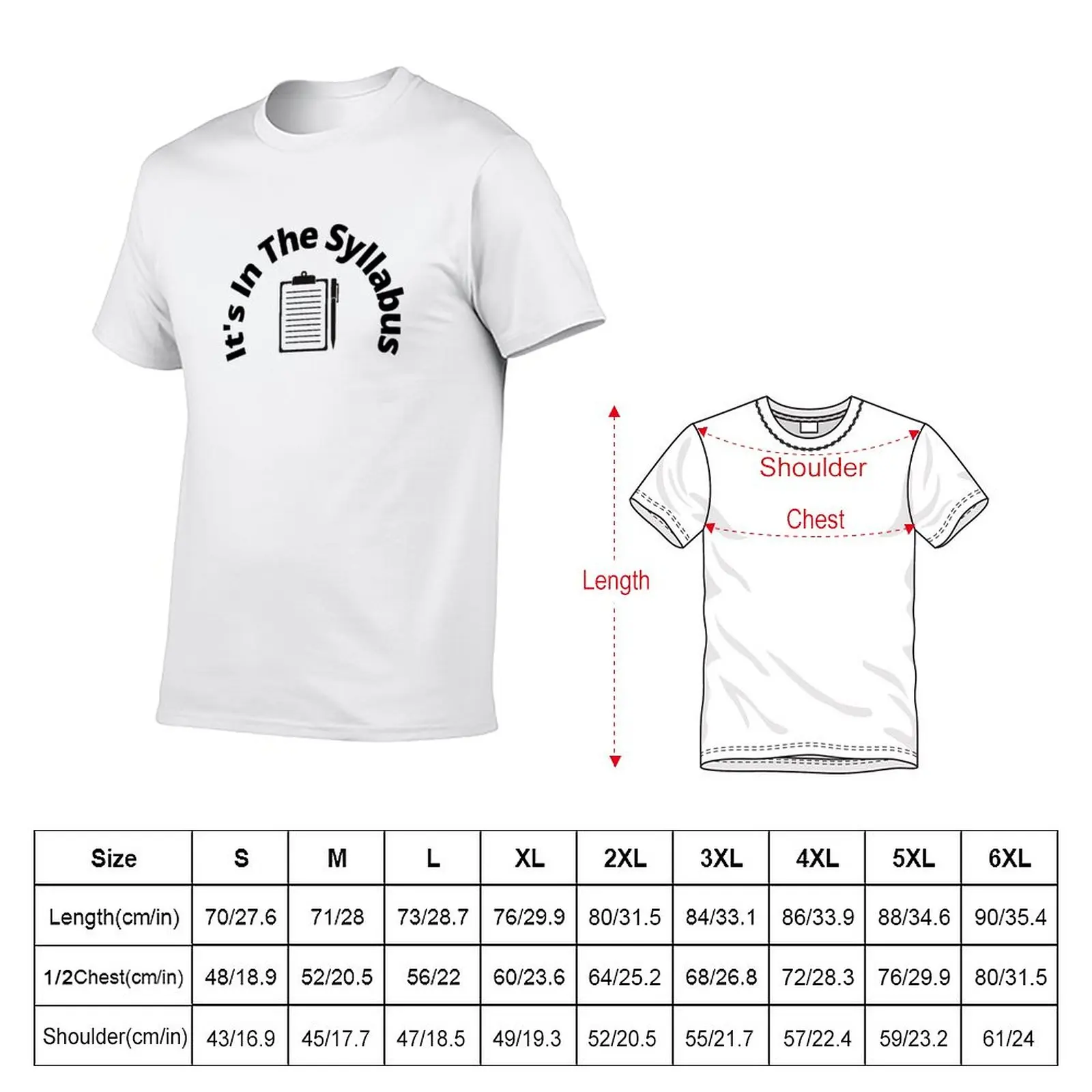 New It's in the syllabus, funny teacher, school gift, retro T-Shirt Anime t-shirt quick drying shirt mens champion t shirts