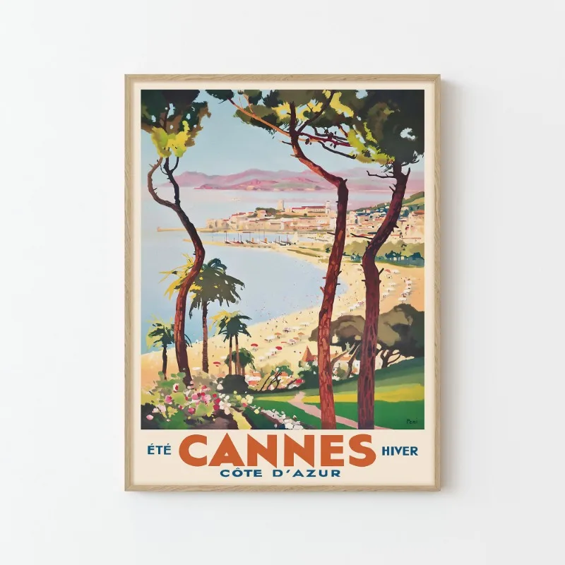 1pc frameless Vintage Travel City Nature Landscape Mont Blanc Hong Kong Lake Annecy Poster Canvas Painting Wall Art Pictures Hom