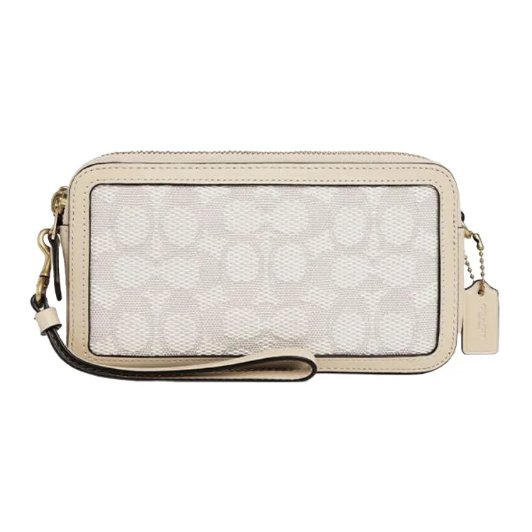 COACH Kira Fabric With Cow Leather Camera Bag, Shoulder Bag, Crossbody Bag Small Women's White CA183-B4UDK