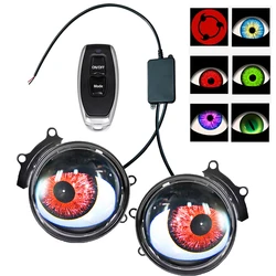 3-inch Devil's Eye LED Car Dynamic Lights 12v with remote control control Eyes Retrofit Kits Headlight Assembly Auto Accessories