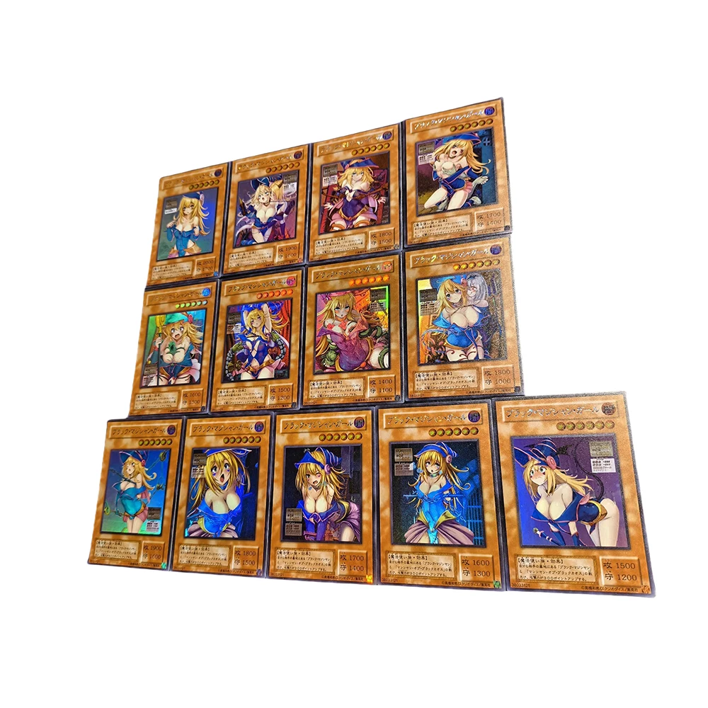 Anime Yu-Gi-Oh DIY ACG Black Magician Girl Yugi Muto Premium Flash Collectible Card Boy Games Toys Christmas Birthday Gifts