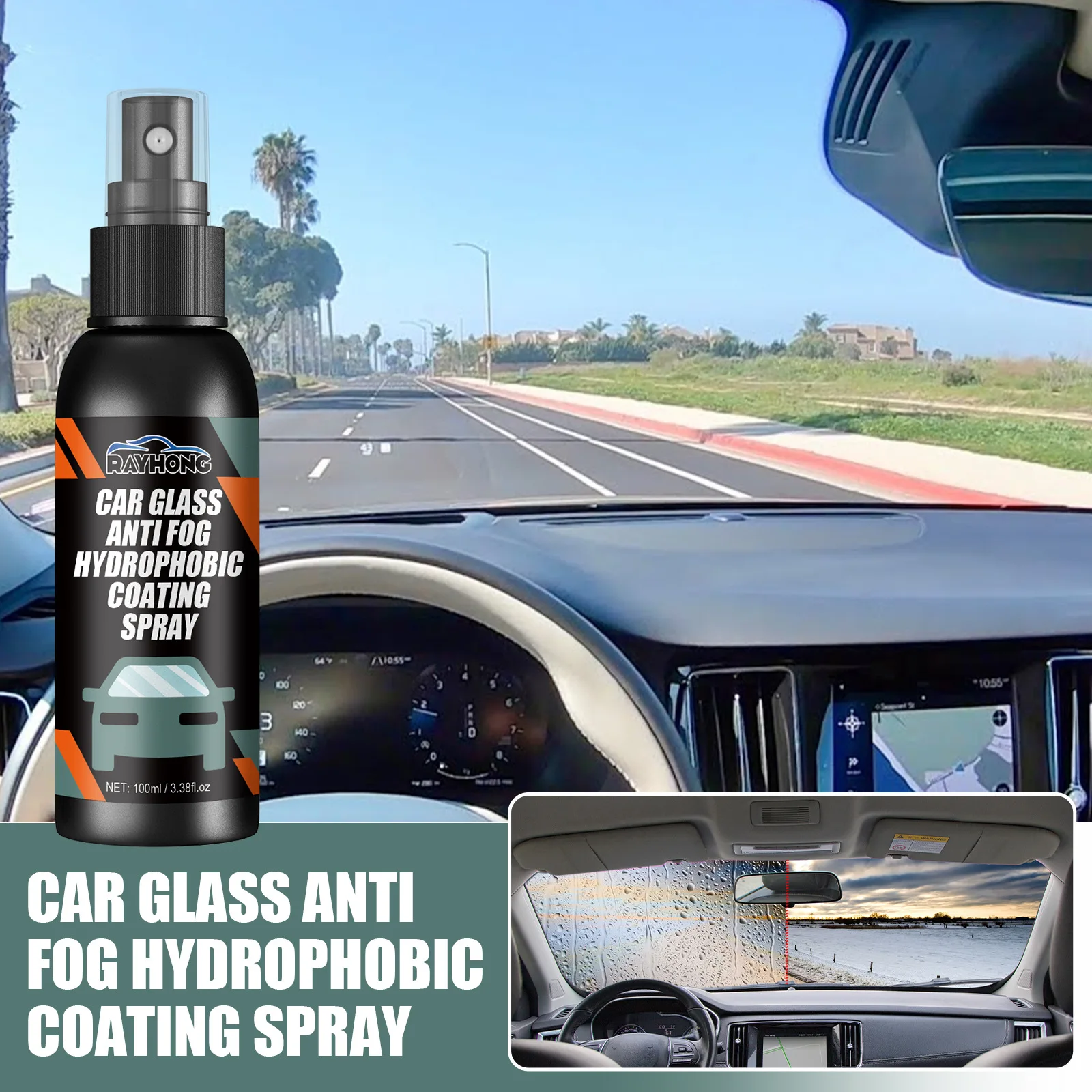 Water Repellent Spray Anti Rain Coating For Car Glass Hydrophobic Anti-rain Car Liquid Windshield Mirror Mask Auto Polish Kit