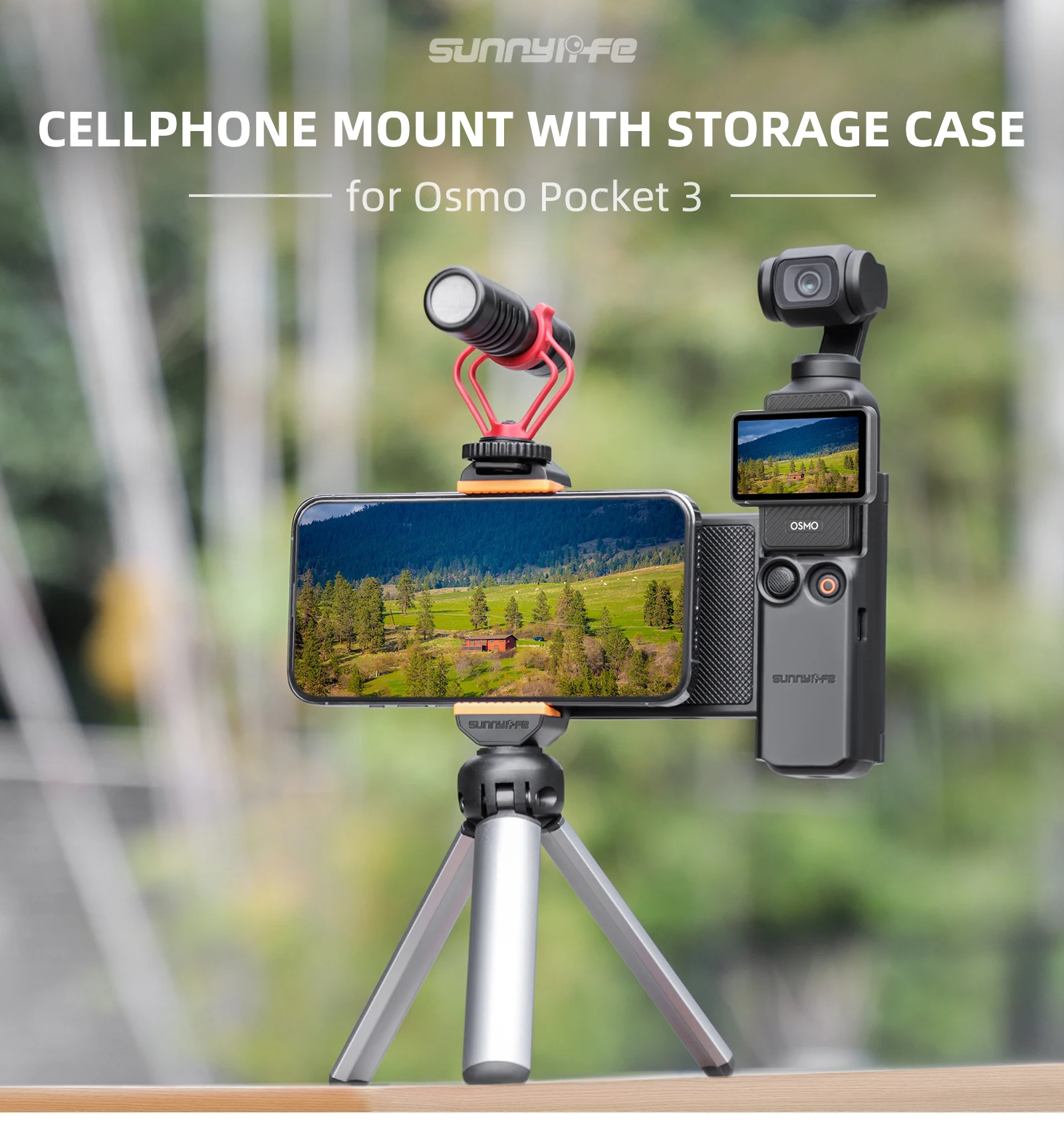 

Phone Holder Mount Expansion Adapter Protective Cover Brackets Extension Handle With Storage Case For Dji Osmo Pocket 3