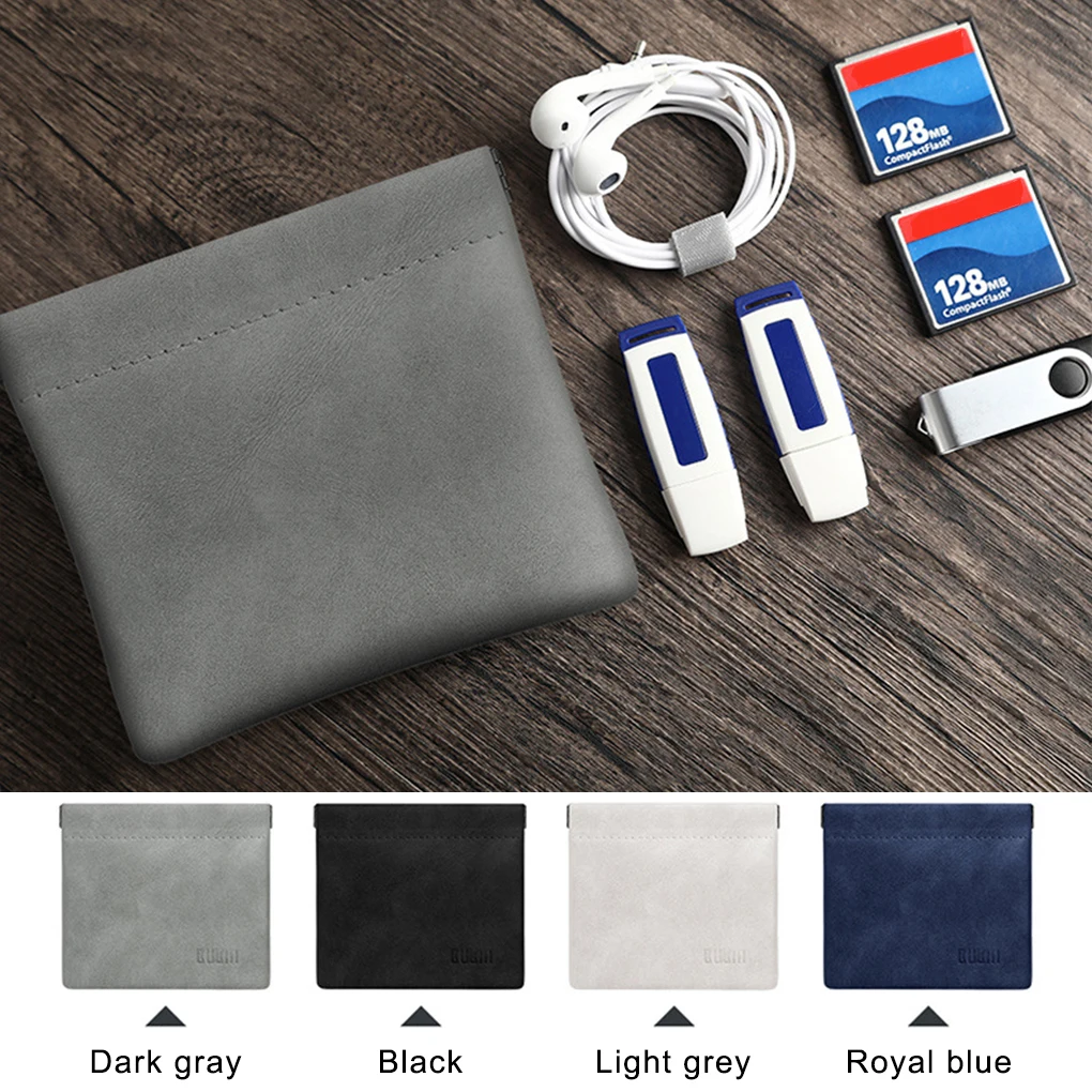 Сумка для наушников, миниатюрная Многофункциональная портативная сумка для хранения монет, сумка для переноски, сумка-Органайзер, Электронная сумка, темно-синяя L