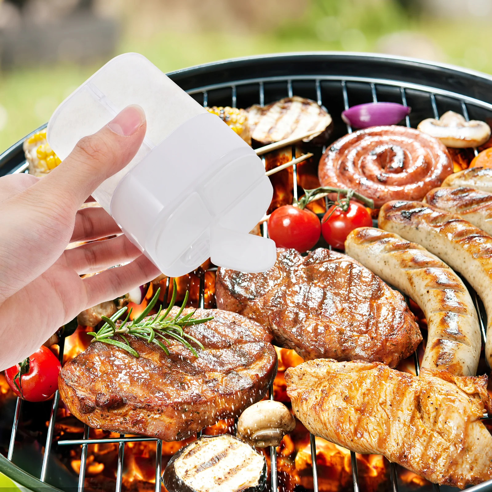 

Flip Seasoning Box White Multi Compartment Reusable Container Kitchen Camping BBQ Transparent Spice Storage Jar Household