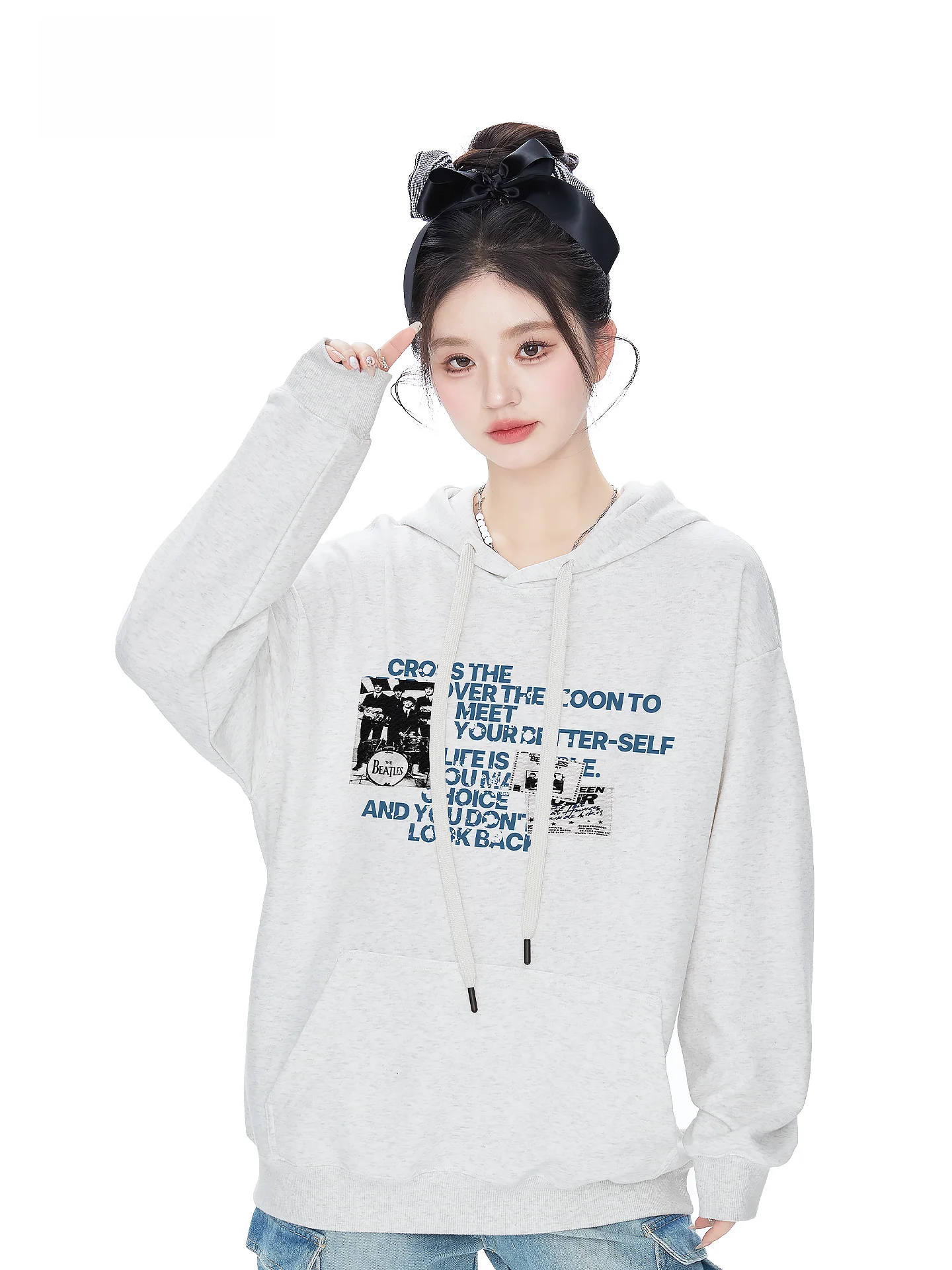 Itono American Style Letter Print Hoodie Women Loose Thin Autumn Casual Slimming Sweatshirt Korean Version Long Sleeve Cotton...