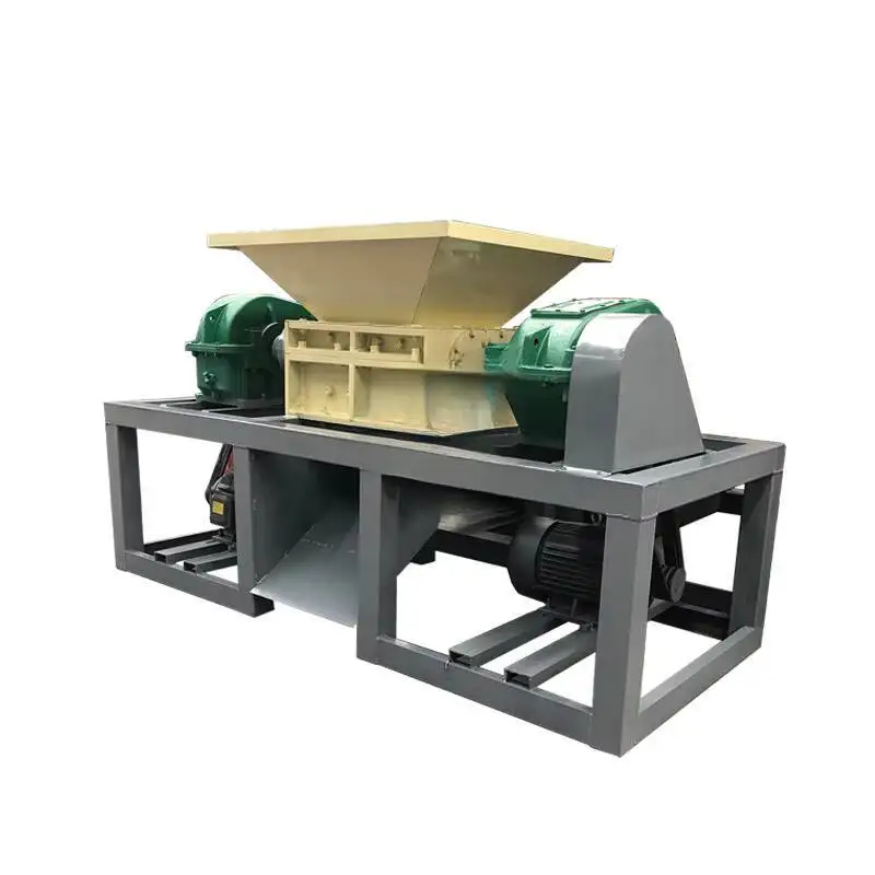 New Copper Iron Aluminum Metal Plastic edder Waste Paper Fric Tire Dual Shaft Crusher