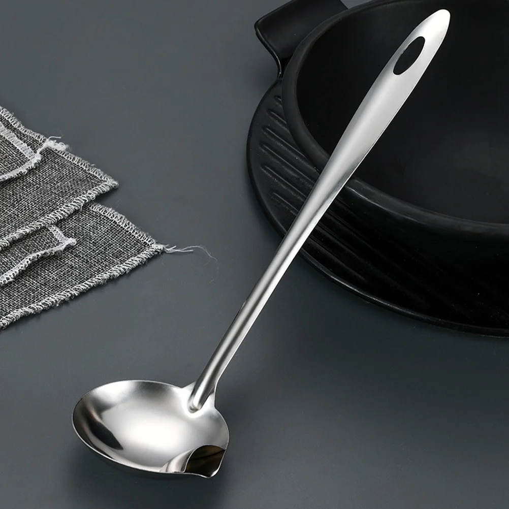 

2 Pcs Soup Spoon Spoons Fat Skimmer Ladle with Pour Spout Strainer Separator for Cooking Dumpling