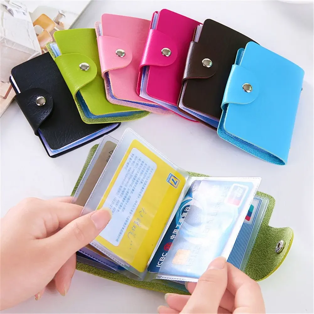 24 Bits Credit Card Holder Business Bank Pocket PVC Large Capacity Card Cash Storage Clip Organizer Case ID Holder Pouch