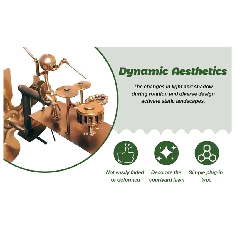 

A99I-Handmade Metal Percussionist Figurine For Yard Ornaments For Music Lovers And Collectors