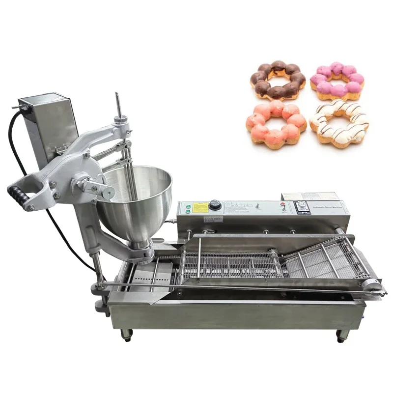 Commercial Automatic Donut Making hine 7 L Hopper Stainless Steel Doughnut Maker 3 Sizes Molds Fryer
