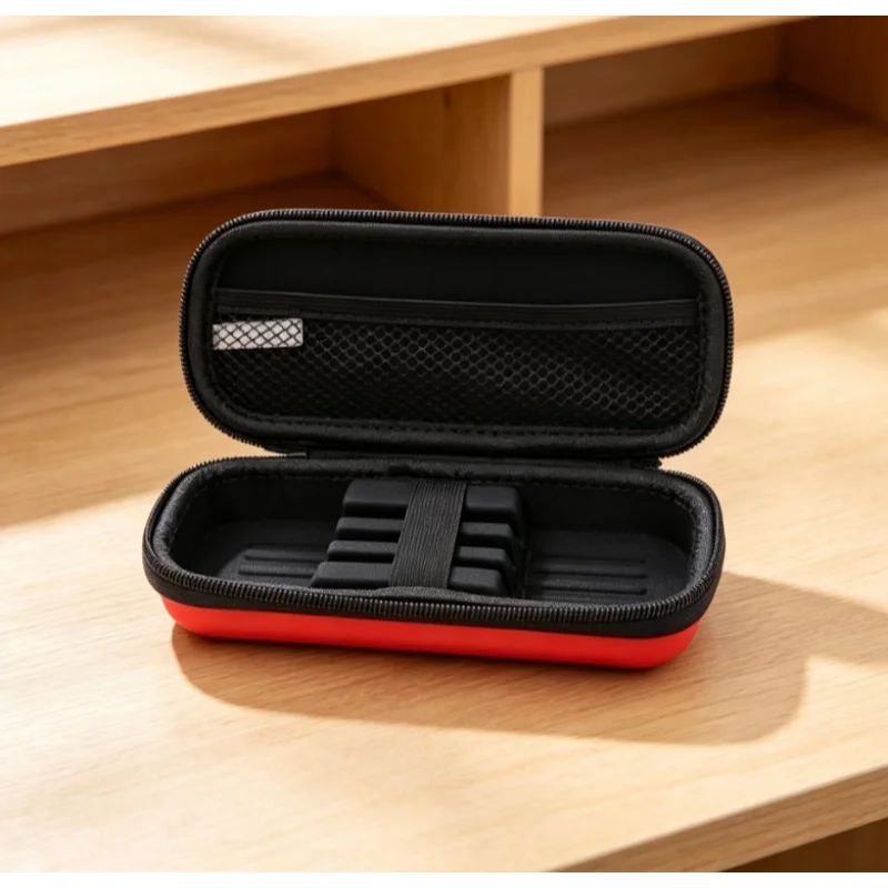 X1 Dart Storage Box with Zipper EVA Hard Shell Storage Box 3-Grid Dart Protection Bag Dart Maintenance Accessories Leisure Case