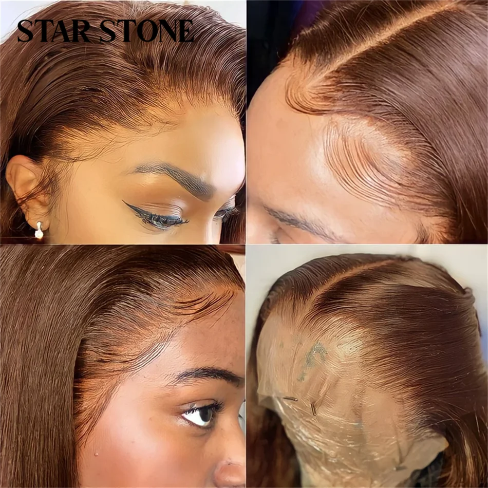 Chocolate Brown Lace Front Human Hair Wigs For Women 13x4/13x6 Lace Frontal Straight Wig Brown Colored 4x4 Lace Closure Remy Wig