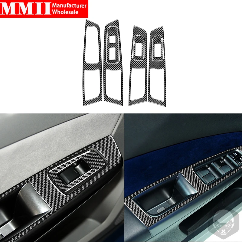 

MMII Carbon Fiber Car Accessories For Subaru Impreza 2009-2011 Car Windows Control Panel Frame Interior Trim Cover Stickers