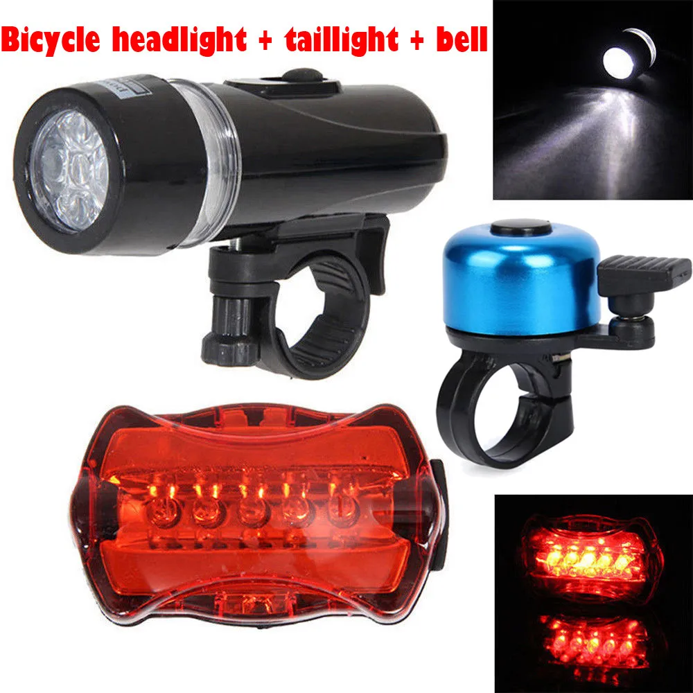 

Bicycle Flashlight Bike Light Front And Back Set With Cycle Bell Flashing Alert Headlamp Taillight Bicycle Products Accessories