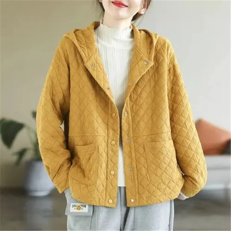 Casual Hooded Thin Light Outerwear Cotton-Padded Jacket Coat Women\'s Autumn And Winter 2022 New Loose Fashion Warm Cotton Coats