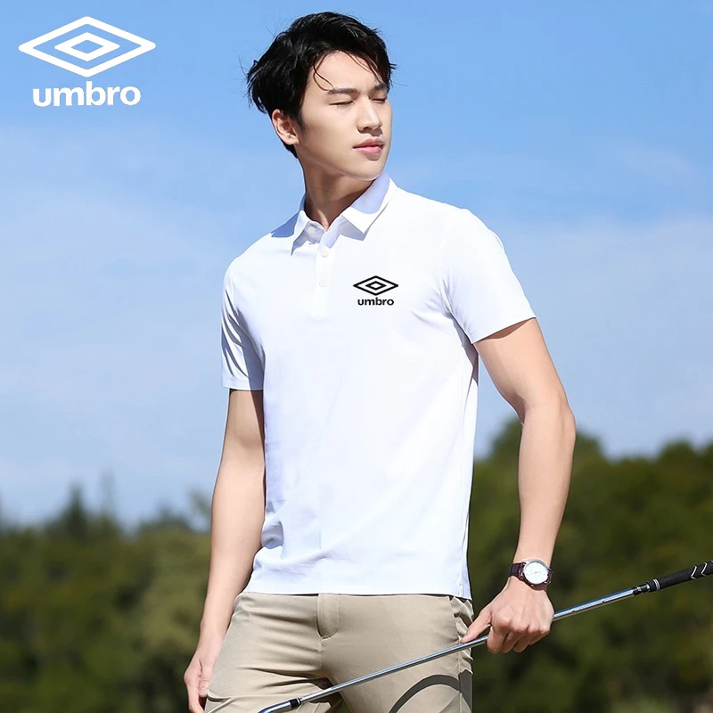 Embroidered Umbro Summer Ice Silk Nylon Polo Shirt High-End T-Shirt New Half Sleeve Non-Marking Casual Business Thin Menswear