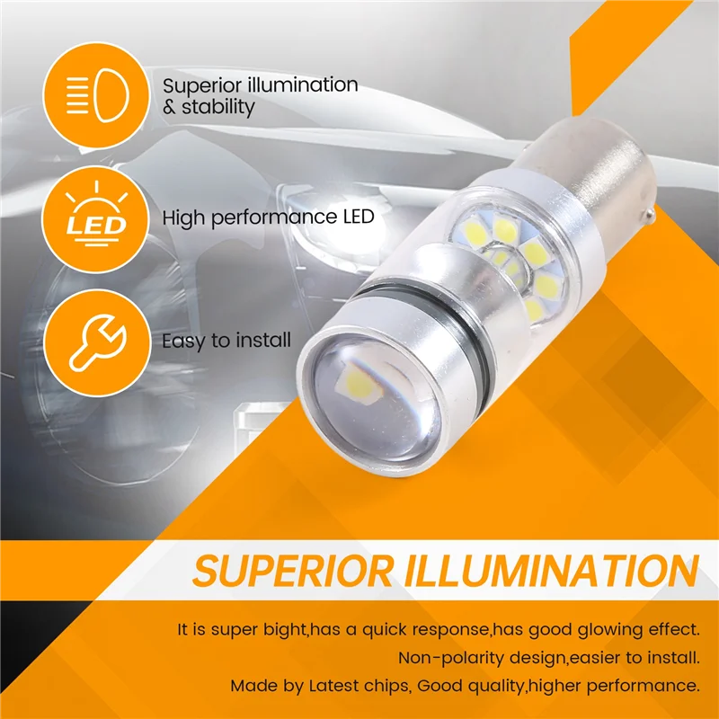 A11M-슈퍼 브라이트 100W 2000Lm 1156 Led 역방향 차량 헤드 라이트 운전 라이트 Ma