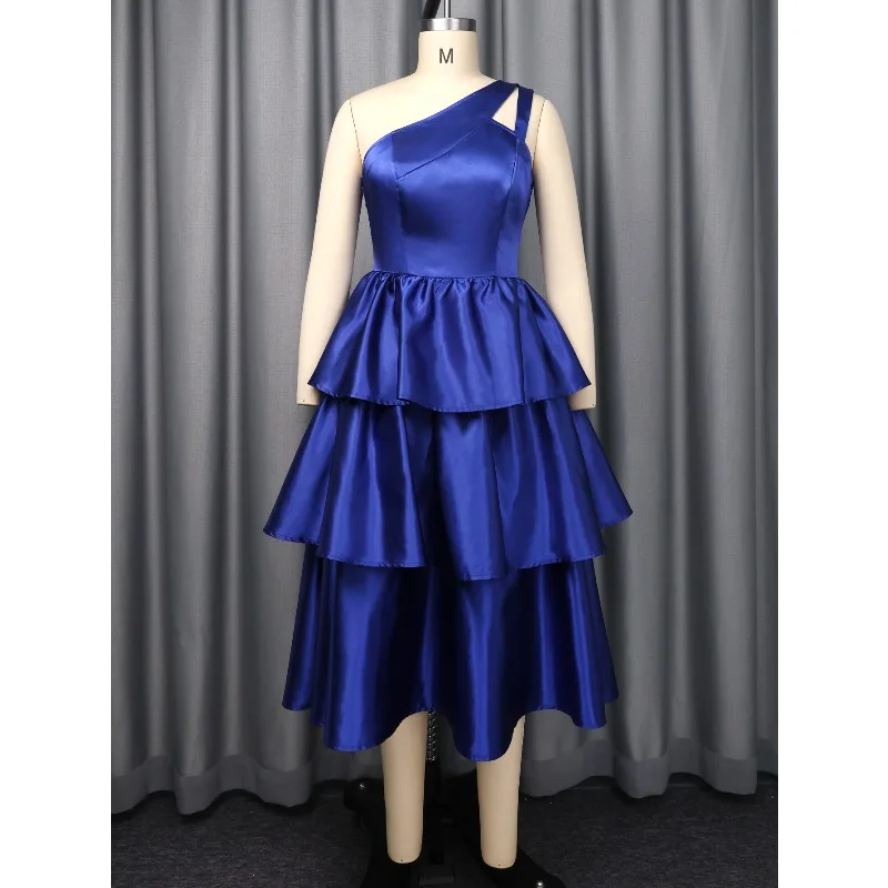 

Элегантная женская блестящая атласная юбка-торт с высокой талией и многоуровневыми оборками для рождественской вечеринки, дня рождения, свадьбы, гостя, мероприятия, новинка