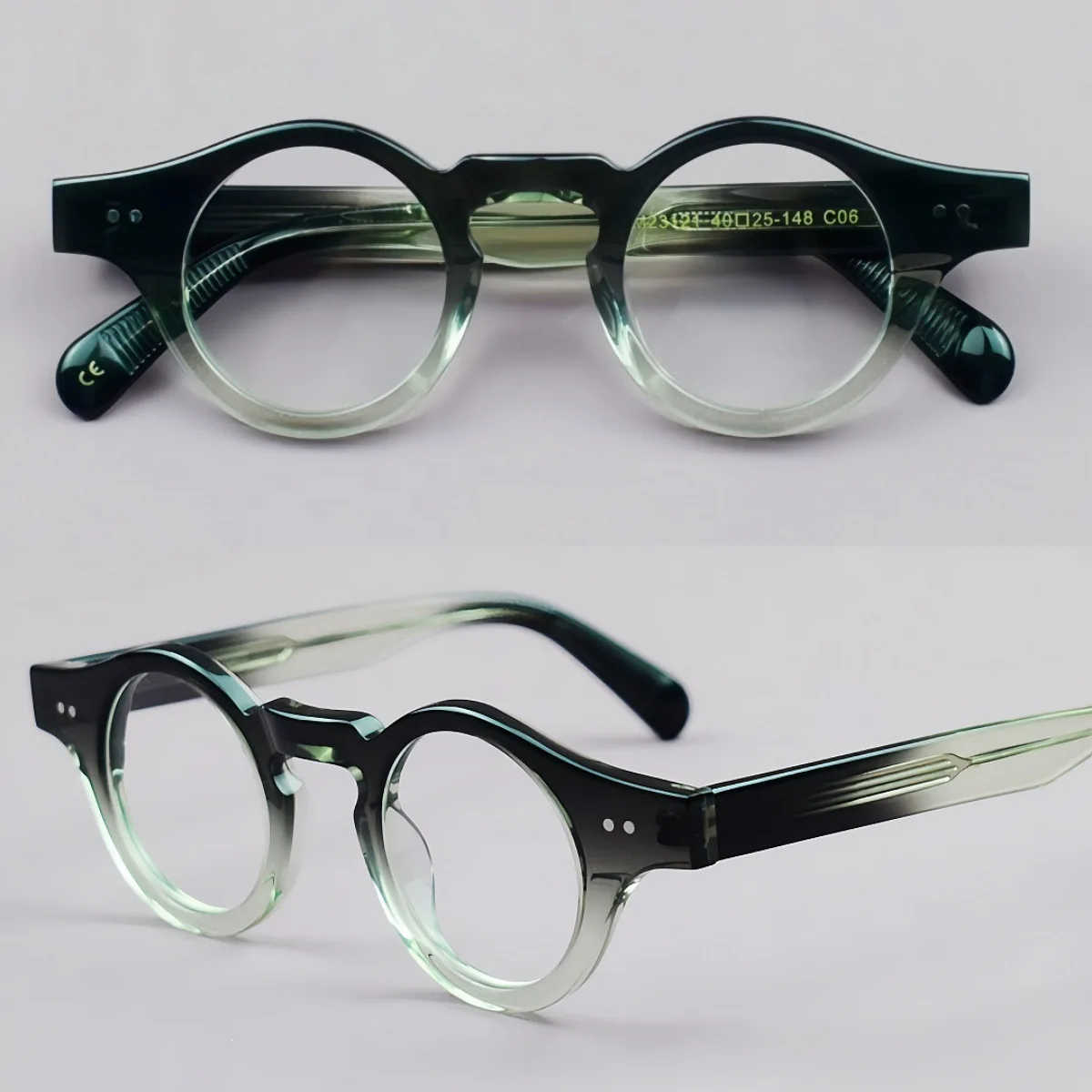 2025 Thick Acetate Round Glasses Frame for Men Myopia Reading Eyewear Custom Prescription Lens Women Optical Computer Eyeglasses