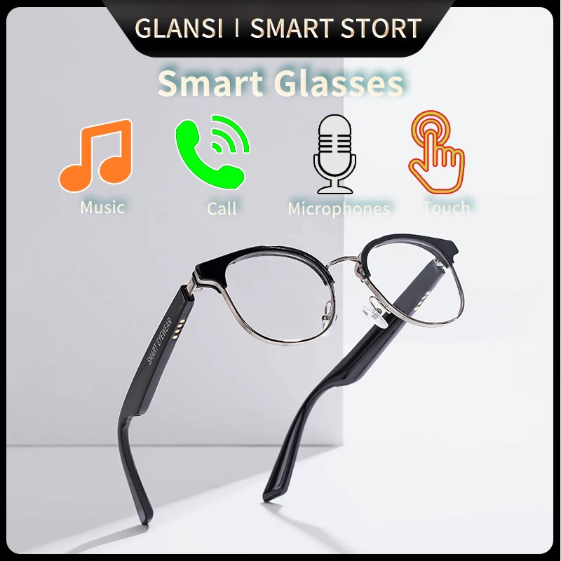 

Smart glasses bone conduction glasses headset glasses wireless waterproof with microphone sports listening to music voice assist