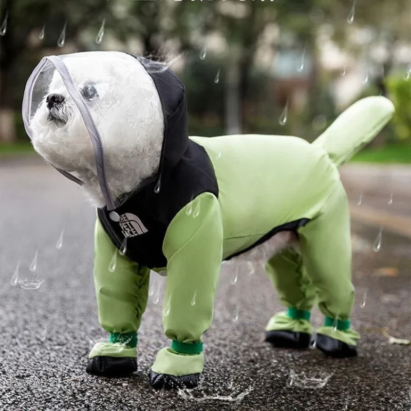 Dog Raincoat Dog Raincoat Pet Clothes for Chihuahua Maltese Full Body Waterproof Dog Raincoat with Leash Attachment