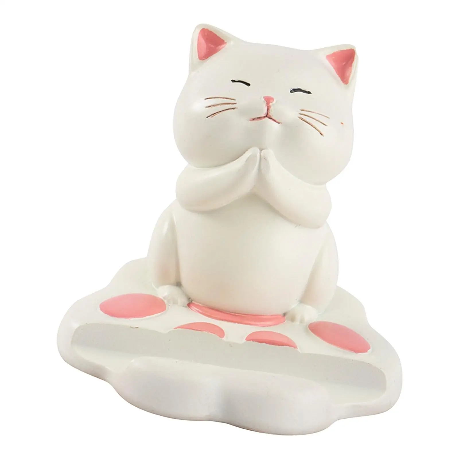 

Держатель для телефона «Молящийся кот»: универсальный подарок на день рождения, украшение, фигурка животного, статуэтка котенка из смолы, подставка для смартфона на стол