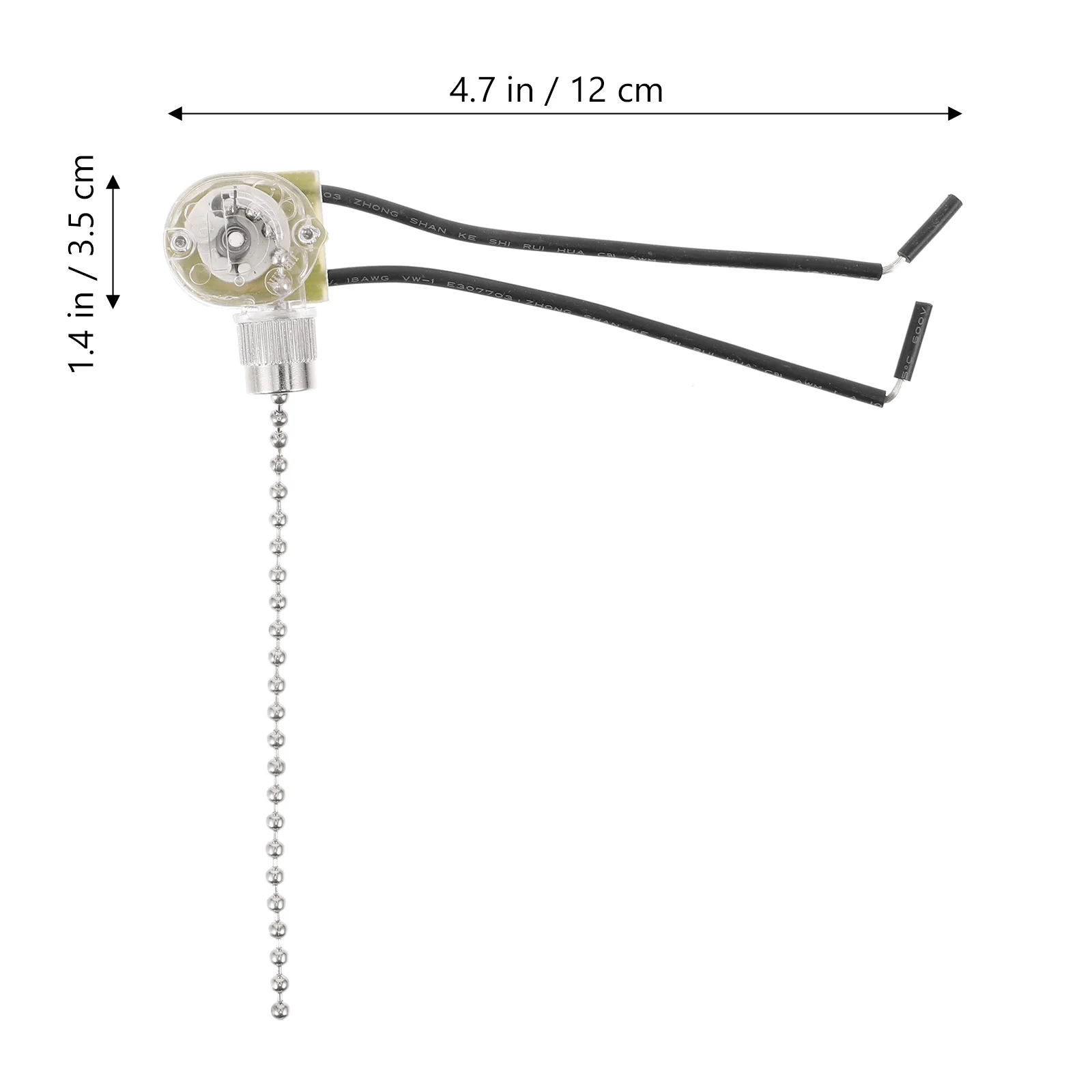 Nickel Ceiling Fan Pull Chain Extension Easy Control Replacement Light Pull Chain Extender for Ceiling Lamp Wall Lamp Cabinet